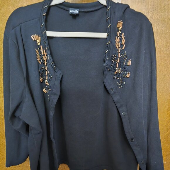 Rafaella Black Beaded Sweater in Size 3X - Picture 2 of 5